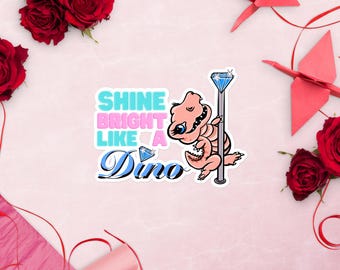 leuchten hell wie ein Dino-Aufkleber zum Spaß