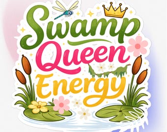 Swamp Queen Aufkleber, Südsee Mädchen Vinyl Aufkleber für Laptop Wasserflasche
