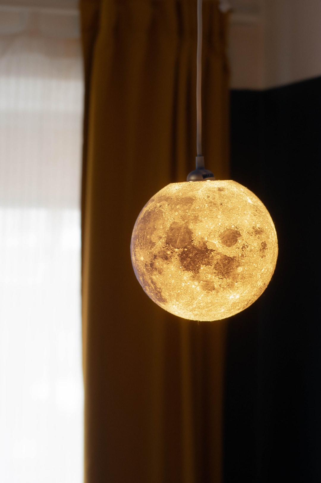 Large 3D Printed Moon Hanging Lamp With Realistic Texture unique Lunar