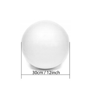 Styrofoam ball - 30 cm / 12 Inch,  Items for decorating,  Styrofoam Decorations, Styrofoam Balls, Smooth Poly Foam Modelling Polystyrene.