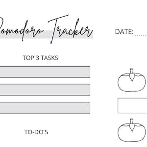 Pomodoro Tracker - Digital Download - With Space for Brain Dumps - ADHD ASD Autism support - Planners - Worksheet - Template