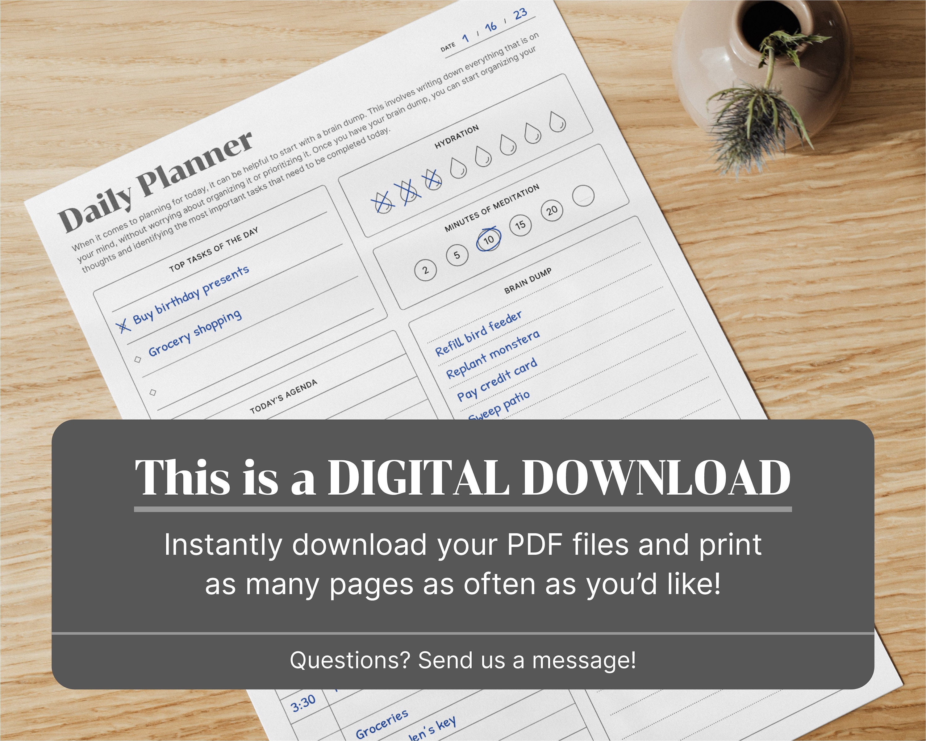 ADHD Planner Printable, ADHD To-do List, Adult Workbook, Daily Planner ...