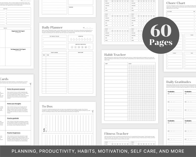 ADHD Planner Printable, ADHD Todo List, Adult Workbook, Daily Planner