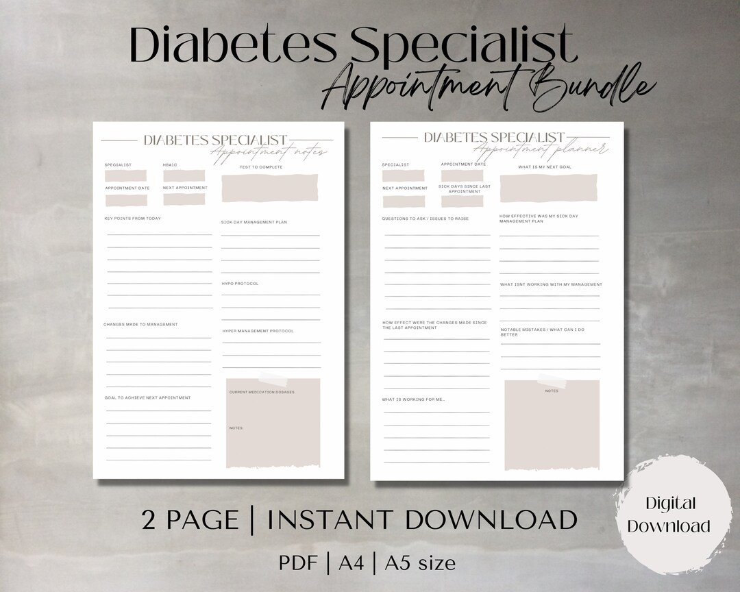 Diabetes Appointment Planner, Diabetes Blood Sugar Log, Diabetes
