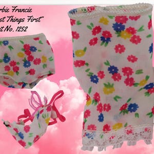 Francie First Things First Outfit #1252 – 1966 Vintage Bra, Slip & Panties Set – Mattel Undergarments VGC