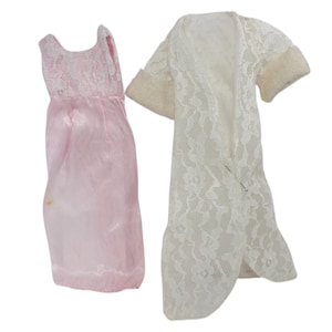 Vintage Barbie Dress – Elegant Evening 1968 – JC Penney Exclusive – Pink Lace Gown – Rare Mod Fashion