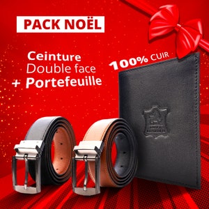 クリスマスパック：両面ベルトと100%レザーウォレット