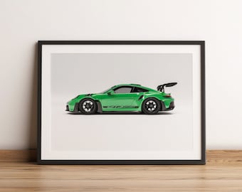 Affiche Porsche 911 Dans Les Alpes Vertes, Format A3