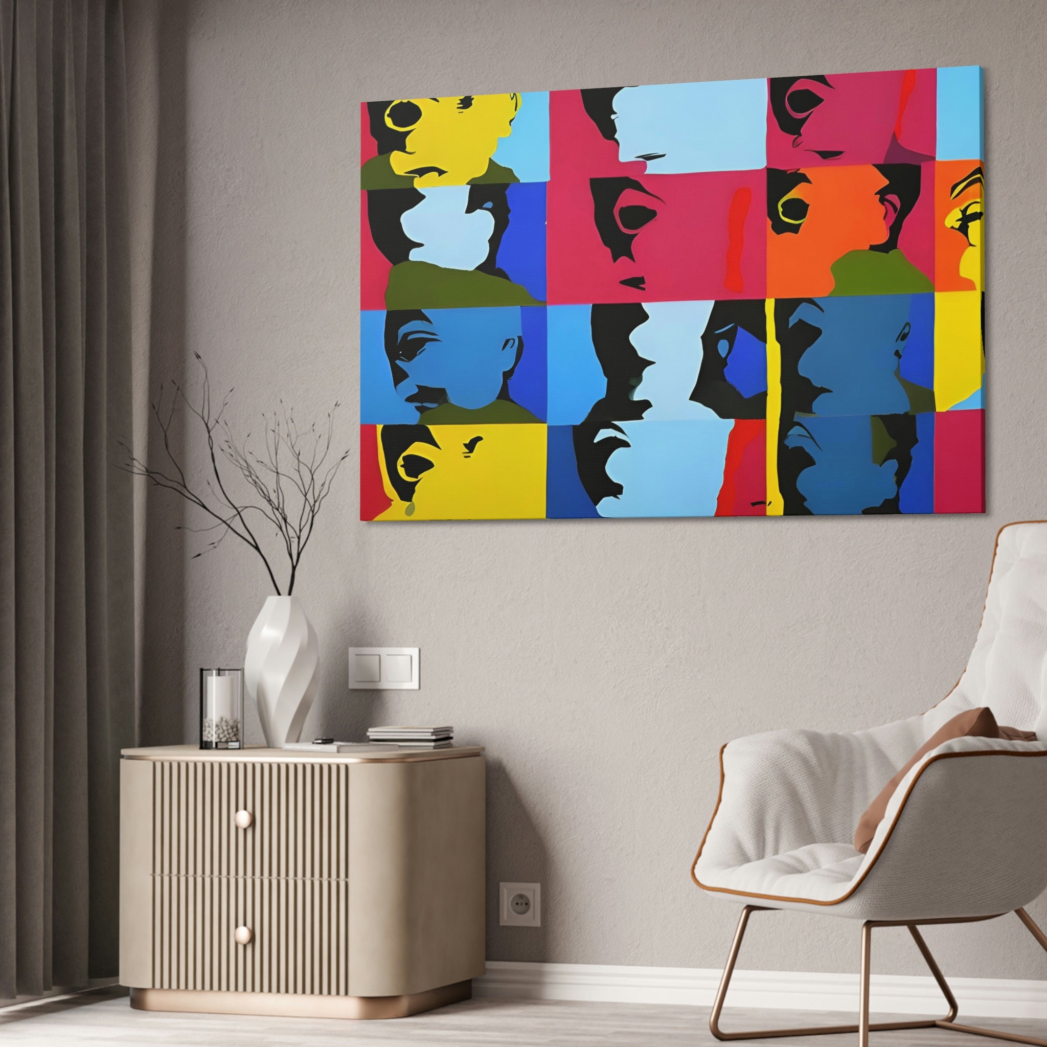 Black Pop Art Black Wall Art Andy Warhol Neoexpressionism Etsy Canada