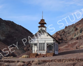 Het Witte Huis in Calico Ghost Town Print