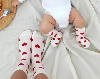 Partner Look Family Socks, Mother Daughter Socks, Mommy and Baby Socks, Baby Shower Gift, Pregnancy Announcement Gift, Birth Gift
