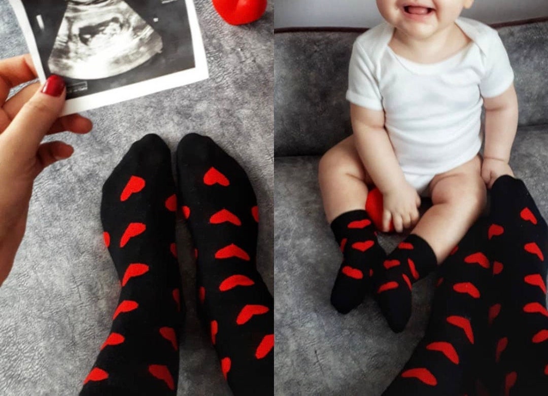 FAMILY SOCKS MOTHER BABY Partner Look, Mom Dad Child Socks for Easter