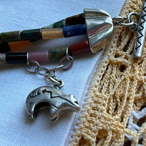 Vintage triple strand natural gemstone bracelet southwestern sterling .925 never worn