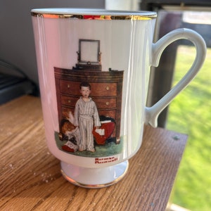 Vintage Danbury Mint Norman Rockwell porcelain coffee mug 1981 “the discovery “