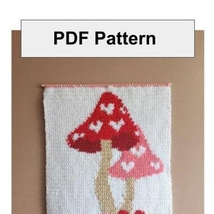 PDF Heart Mushroom Crochet Tapestry Pattern
