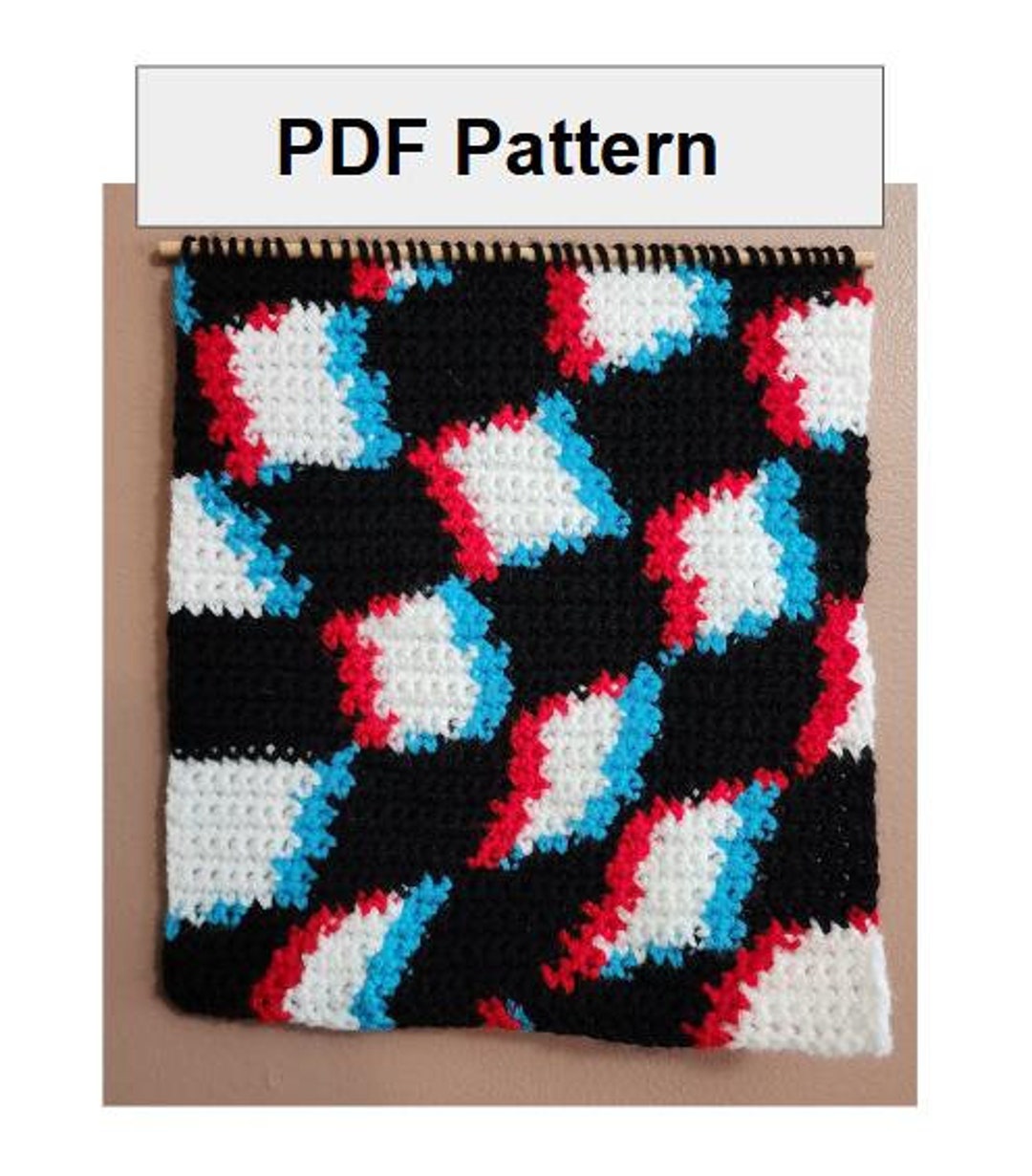 PDF Retro Wavy Check Crochet Tapestry Pattern - Etsy