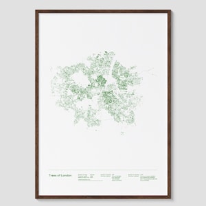 Trees of London Map Art Print: Data Visualization Poster, United Kingdom