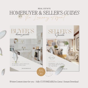 Luxury Homebuyer and Home Seller Guides Bundle Real Estate Canva Template | Realtor Marketing | Buyer & Listing Presentation RE Lead Magnet