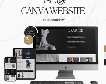 One Page Website for Coaches Canva Template | Course Sales Landing Page Site | Luxury Theme