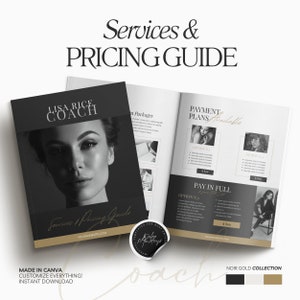 Services and Pricing Guide Aesthetic Canva Template | New Client Welcome Packet | Price List | Client Proposal | Modern Minimal for Coaches