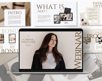 Plantilla de Canva para presentaciones de seminarios web de Coach: Colección Carina (Descarga digital)