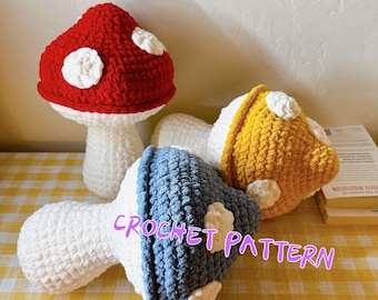 Patrón de crochet de peluche de hongo: amigurumi grande (en EE. UU.)