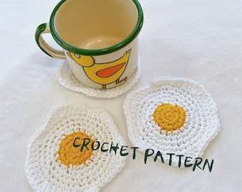 Patrón de posavasos de crochet: Huevo frito, frito (Términos de EE. UU.)