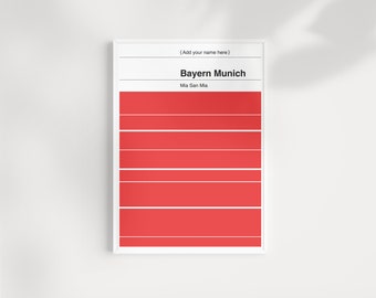 Bayern München Fußball Druck - Personalisiert - Ungerahmt