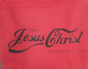 Jesus Christ in Classic Cola Font- Iron On-HTV