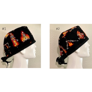 Yoga skeletons Halloween skullcaps surgical hats, hair coverings