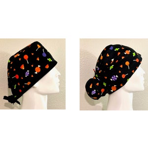 Halloween candy, skullcap, surgical hat, hair covering