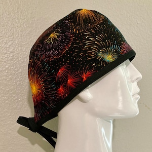 Fireworks Surgical hat, scrub cap, hair covering, skullcap