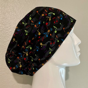 musical notes, scrub caps, skullcap, surgical hats, hair coverings