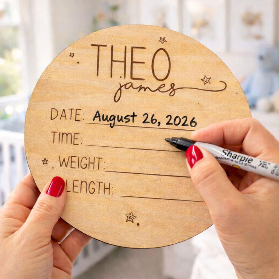 Personalized Baby Birth Stats Wood Plaque, Hospital Announcement Sign ...
