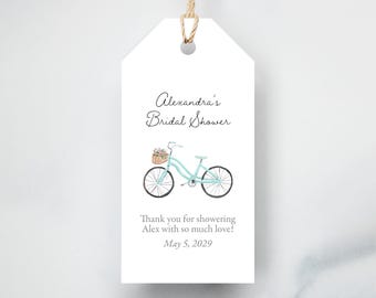 Garden Party Bridal Shower Favor Tags, Printed and Personalized