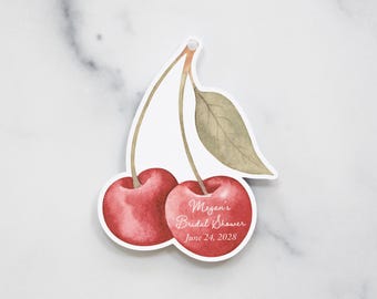 Cherry Favor Tags Elegant Watercolor – Personalized & Printed