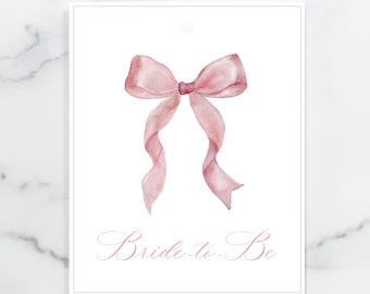 Coquette Bridal Shower Chair 8x10"  Sign, Bride to Be Chair Sign, Pink Bow Bridal Shower Decor, Bridal Brunch, Tea Party Decoration