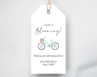 Baby in Bloom Baby Shower Favor Tags - PRINTED