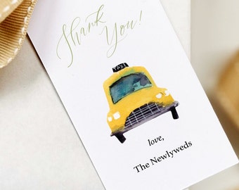 Favor tag New York City wedding favor tag personalized taxi tag NYC wedding thank you gift tag taxi gift tag custom gift tag 6 tags per pack