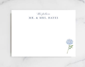 Personalized Wedding Thank You Cards | Hydrangea Bridal Shower Thank You Notes | Custom Bride Stationery | 5x7 Note Cards