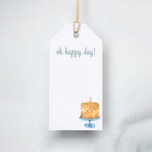 Multi-tiered Birthday Cake Watercolor Gift Tags | Birthday Favor Tags | Kid's Birthday Favor Tag | First Birthday | 6 TAGS/PACK