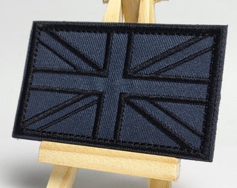 Black Union Jack Patch, Hook and Loop