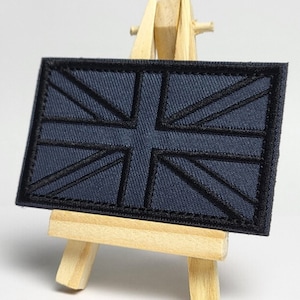 Black Union Jack Patch, Hook and Loop