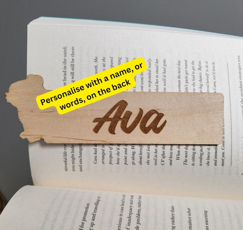 SLAY Wooden Bookmark Personalised Capybara Side Eye Engraved Book Lover Literary Gift Bookish Birthday image 3