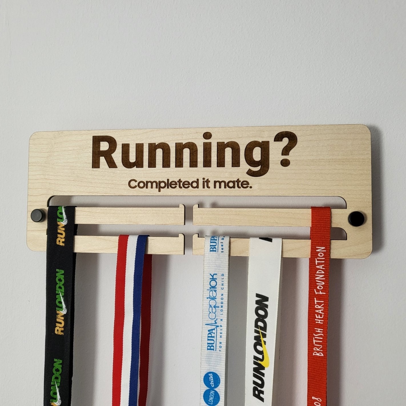 Our top model! A medal holder with two starting number clamps and nine  hooks for your most awesome medals from running and …
