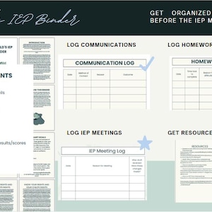 Printable IEP Binder Template, IEP Meeting Tracker, Parent Individualized Education Planner, Special Child with Disabilities IEP Binder, pdf