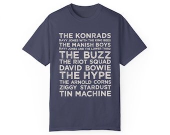 David Bowie Tshirt/Bowie Tshirt/glitter rock/glam rock/music Tshirt/band Tshirt/Ziggy Stardust/Pop Culture gift/music merch/list Tshirt