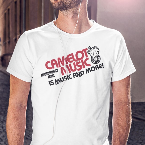 Camelot Music, Camelot Music Store, Music memorabilia gift, retro Tshirt, vintage, retro store, music store, music lover gift, Mall Tshirt