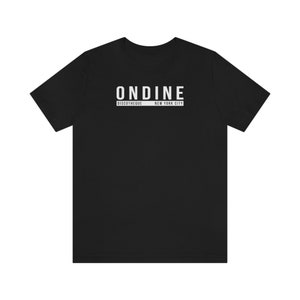 May include: Black t-shirt with white text that reads "ONDINE DISCOTHEQUE NEW YORK CITY"