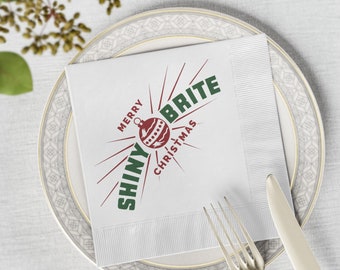 Shiny Brite Christmas Cocktail Napkins, Vintage Holiday Party